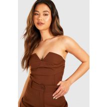 Drape Front Bandeau - Marron Chocolat - 38, Marron Chocolat