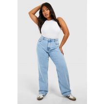Jean Boyfriend Acid Wash Légère Pour Grandes Tailles - Bleu - 44, Bleu