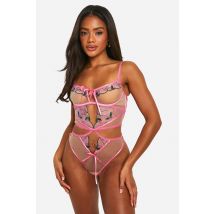 Body À Détails Brodés Cerise - Rose - L, Rose