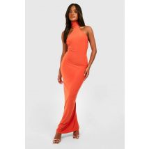 Robe Maxi Fluide À Encolure Racer - Orange - 46, Orange