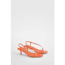 Talons Bas À Bout Carré Avec Bride Fine - Orange - 41, Orange