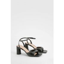 Sandales À Talon Plat Avec Bride Rembourrée - Noir - 37, Noir