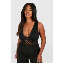 Grande Taille - Body À Décolleté Plongeant - Noir - 22, Noir