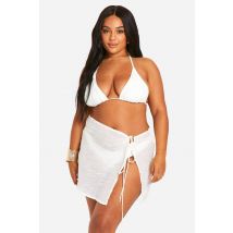 Grande Taille - Mini-Jupe À Anneau - Blanc - 28, Blanc