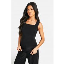 Maternity Soft Touch Square Neck Vest Top - Noir - 36, Noir