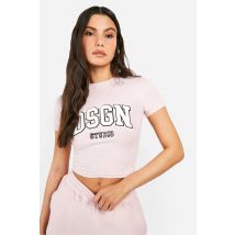 Dsgn Studio Towelling Applique T-Shirt Ajusté - Rose Clair - L, Rose Clair