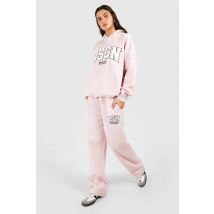 Dsgn Studio Jogger Droit À Appli En Tissu Éponge - Rose Clair - Xl, Rose Clair