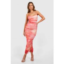 Robe Maxi Florale En Mesh À Fines Bretelles - Rose - 44, Rose