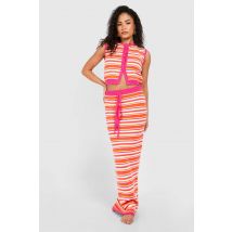 "Petite" Stripe Knit Maxi Skirt - Multicolore - L, Multicolore