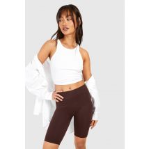 Short De Cyclisme À Côtes Sans Couture - Marron Chocolat - S, Marron Chocolat