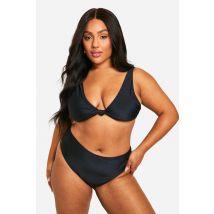 Ensemble De Bikini Grande Taille À Noué Et À Taille Haute - Noir - 44, Noir