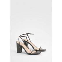 Sandales Avec Bride À La Cheville Et Talon Carré - Noir - 36, Noir