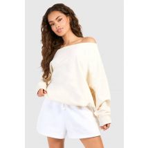 Sweat-Shirt À Épaules Dénudées - Blanc Écru - S, Blanc Écru