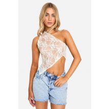 Haut En Dentelle Asymétrique À Une Épaule - Blanc - 42, Blanc