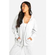 Sweat À Capuche Oversize Zippé À Broderie Dsgn Studio - Gris - L, Gris