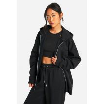 Sweat À Capuche Oversize Zippé À Broderie Dsgn Studio - Noir - S, Noir