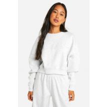 Dsgn Studio Sweatshirt Court Cropé Boxy Brodé - Gris - Xs, Gris