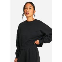 Dsgn Studio Sweatshirt Court Cropé Boxy Brodé - Noir - Xs, Noir