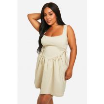 Robe Skater En Bengaline "Plus" Avec Détail À Nœud - Gris Pierre - 48, Gris Pierre