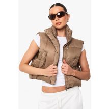 Gilet Rembourré Court - Beige Moka Clair - 36, Beige Moka Clair