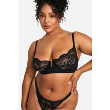 Soutien-Gorge Balconnet À Armatures En Dentelle - Noir - 34E, Noir