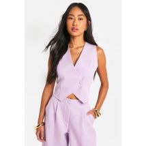 Veston Asymétrique Boutonné Sur Le Devant - Lilas - 42, Lilas