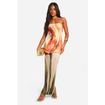 Robe Bustier Longue Fleurie - Multicolore - 46, Multicolore
