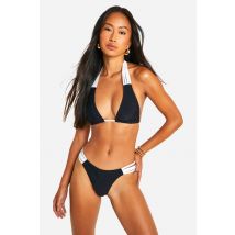 Multi Strap Colour Block Bikini Set - Noir - 42, Noir