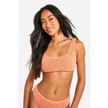 Haut De Bikini Scoop Crinkle Premium - Orange Corail - 34, Orange Corail