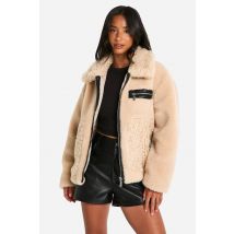 "Petite" Teddy Aviateur En Synthétique Mixte - Marron Sable - 36, Marron Sable