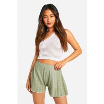Short Flippy Broderie - Vert Kaki - 34, Vert Kaki