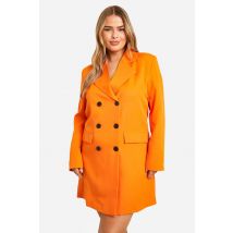 Robe Blazer À Boutons Contrastants - Orange - 52, Orange