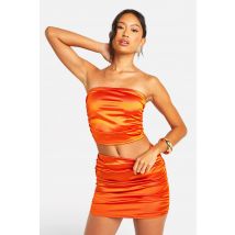 Mini Jupe Disco À Fronces - Orange - 38, Orange