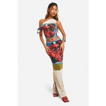 Jupe Maxi « Split Postcard » - Rouge - 42, Rouge