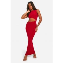 Robe Maxi Fendue En Tissu Fluide - Rouge - 46, Rouge