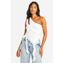 Top En Maille Asymétrique Long - Blanc - 38, Blanc