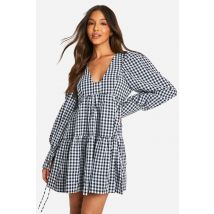 Robe Volantée À Manches Bouffantes Et Manches Bouffantes - Noir - 36, Noir