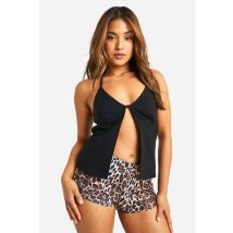 "Petite" Leopard Micro Shorts - Marron - 42, Marron