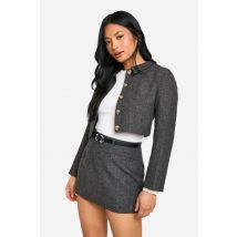 "Petite" Veste Tweed Courte - Marron - 44, Marron