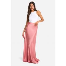 Satin Slip Maxi Jupe - Rose Poudré - 34, Rose Poudré