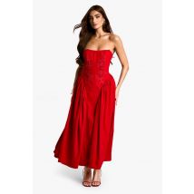 Robe Patineuse À Ornements - Rouge - 42, Rouge