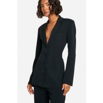 Veste Tailleur Grande Taille À Taille Cintrée - Noir - 44, Noir