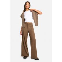 Tailored High Rise Straight Leg Trouser - Beige Sable - 40, Beige Sable