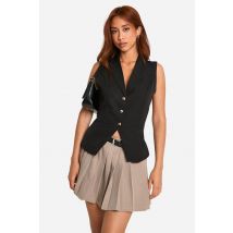 Gilet Long Sans Manches - Noir - 38, Noir