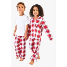 Kids Button Front Mini Me Matching Check Family Pjs - Rouge - 3-4 Yrs, Rouge