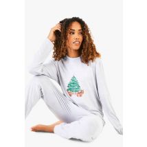 Ensemble Pyjama Pantalon Femme Noël Mini Me Assorti Imprimé Arbre Généalogique - Gris - 42, Gris
