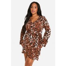 Robe-Chemise Enveloppante À Imprimé Léopard - Leopard - 44, Leopard