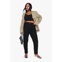 "Plus" High Waist Mom Jeans - Noir - 44, Noir
