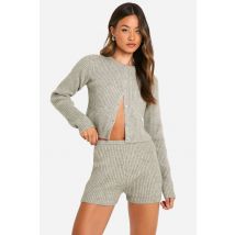 "Tall" - Ensemble Côtelé Avec Gilet Court Et Short - Gris - L, Gris