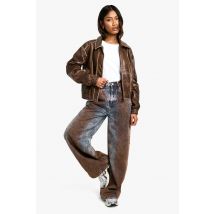 Jean En Denim À Jambes Larges Teinte Rouille - Orange Rouille - 36, Orange Rouille